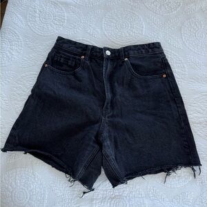 Stradivarius Black High-waisted Shorts
